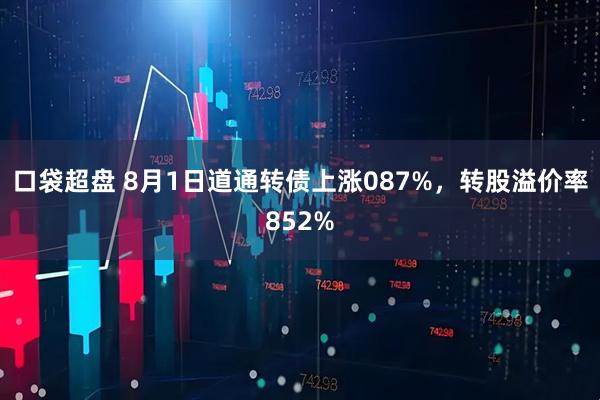 口袋超盘 8月1日道通转债上涨087%，转股溢价率852%