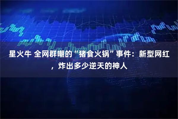 星火牛 全网群嘲的“猪食火锅”事件：新型网红，炸出多少逆天的神人